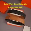 Reversible Belts Designer Belt With Steel HBuckle Belt For Men And Women Cowhide Leather Fashion Waistband Included Bag Box2390
