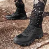 남성 최고 263 군용 품질 브랜드 가죽 특별 부대 전술 사막 전투 남자 야외 신발 발목 부츠 231219 '444