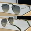 2024 Seasonal Trendy Men's Fashion Brand Sunglasses for Men Women Pilot Shape Metal Legs Gradient Green Lenses Leisure Style Sunglasses Z006