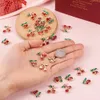 Uroki 40pcs/pudełko Złote Stop wisiety Śliczne Cherry Charms ze szklanym dhinestone do DIY biżuteria Making Naszyjnik Akcesoria 231218