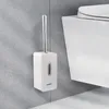 Houders Toiletborstels Houders Draagbare wandgemonteerde toiletborstel en houderset Automatisch sluitende toiletpot met zachte haren Reinigingsborstel