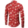 Erkekler Sıradan Gömlekler Noel Slim Fit Erkekler İçin Uzun Kollu 3D Dijital Baskı Sonbahar Kalitesi Polyester Fantezi Harajuku Camisas de Hombre