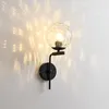 Wandleuchte Nordic LED Golden Eisen für Aisle Korridor Schlafzimmer Nachttisch Bad Glaskugel Wandlampen Licht Home Dekoration Leuchten