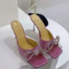 Exquisite high heels sandals Beach slippers Dress shoes Elegant crystal square thin with Mach & Mach advanced sense of solid color multi-color match