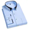 Camicie casual da uomo Abito da lavoro Formale maschile Colletto button-down Camisa Camicia da uomo elastica antirughe Tasca Q56