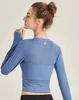 Al camisa feminina yoga manga longa outono esportes moldar cintura apertada fitness magro t camisas roupas esportivas femininas s2032 lo1256