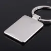 Keychains BY DHL 200pcs/lot Zinc Alloy Rectangle Blank Novelty Keyrings For Advertising