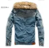 Jaqueta jeans masculina de pele falsa de inverno com gola retrô rasgada de lã e casaco para outono s6xl 231218