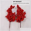 Party Decoration Party Decoration 3st Christmas Berry Branches Picks Branch Tree Red Berries For Crafts Drop Delivery Home Garden Fes Dhvlu
