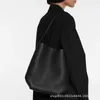 The Row top layer cowhide autumn and winter niche high-class high-capacity commuter tote bag women's one shoulder bucket bag 231218