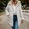 Gilets pour femmes Femmes 2023 Automne Veste polaire sans manches Gilet réversible Zip Up Sweat à capuche Poches Long Manteau d'hiver chaud Vêtements de dessus pour femmes