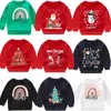 Pullover Neonata Abiti invernali caldi 2-6T Ragazza del bambino Rosso Costume da festa di Natale Bambini Babbo Natale Felpe con cappuccio stampate Ragazzi Felpe L23121511