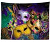 Tapissries Mardi Gras Tapestry Wall Hanging Mask Bakgrund Dekor Karneval Dekoration för sovrumsrum Living Party