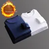 Men's Thermal Underwear 2pcs Men's Thermal Underwear Warm Plus Velvet Thickened Slim O-neck T-shirt Winter Cold-proof Warm Bottoming Shirt Inner Top 5XL 231218