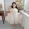 Robes de fille filles robe tulle 2023 Spring automne vêtements pour enfants couleurs arc-en-ciel coure couche élégant princesse paillettes robes pour enfants