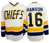 2016 Brothers Charlestown Slap Shot Película CCM Hockey Jerseys Barato 16 Jack Hanson 17 Steve Hanson 18 Jeff Hanson 7 Reggie DUNLOP Azul 85