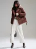 冬の新しい日本のレジャースタイルホワイトダックダウンフード付き短い身長パンパフダウンコート