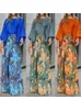 Kvinnors tvådelade byxor Autumn Women's Loose Casual Two-Piece Set Crew Neck Long Sleeve T-shirt Top Floral Print Wide Leg Pants Outfits 231219