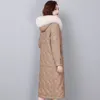 Frauen Unten Echtpelz Kragen Frauen Leder Jacke Winter Mit Kapuze Mode 90% Weiße Ente Mantel Weibliche Warme Lose Lange parkas