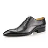 Kledingschoenen Mode Heren Kantoor Elegant Stijlvol Formeel Oxford Echt Leer Voor Heren Kaki Zwart Aangepaste Geschenkvrienden