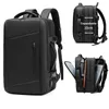 Sacos escolares Expansível Business Backpack Homens À Prova D 'Água Escola 17inch Laptop Mochilas USB Saco de Viagem Multifuncional Masculino Mochila Moda 231218