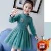 Robes de fille fête enfants vêtements adolescents petites costumes costumes enfants princesse puffy robe élégante usure d'école pour robes d'automne