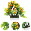 Flores decorativas falsas árvore de fruto simulação bonsai ornamento gabinete artificial vaso planta espuma verde simulado decoração do escritório