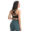 LU Yoga BH Huidvriendelijke Dames Brasserie Mode Tops Sexy Cross Strap Tank Dame Ondergoed Fitness Vest met afneembare cups