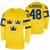 Sweden Women's Hockey 2023 Winter Home Jersey Theodor Lennstrom Mathias Brome Jacob De La Rose Adam Reideborn Magnus Hellberg Daniel Brodin