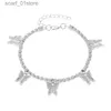 Fußkettchen Kristall Schmetterling Fußkettchen Für Frauen Fuß Schmuck Sommer Strand Barfuß Armband Knöchel Auf Bein Str Böhmischen Schmuck ZubehörL231219