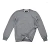 Men's Hoodies High-End Minimalist Solid Color Casual Side Zipped Round Neck Sweatshirt