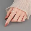 Band Rings Korean S925 Sterling Silver Ring Personlighet Enkel Frosted Pärled Plain Face Rotating Anxiety Ring Student 231218