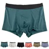 Mutande da uomo in cotone a vita media boxer intimo solido marsupio rigonfio slip mutandine traspirante semplice lingerie maschile pantaloncini