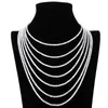 Messing 16-24 inch Tennis Ketting Unisex choker Ketting Sieraden Pave setting 3-6mm zirconia stenen241D