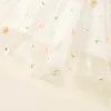 Robes de fille infantile bébé filles manches longues col rond fleur broderie tulle robe d'épissure vêtements pour tout-petits