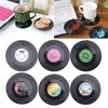 Table Mats NICEFurniture Fashion Silicone Record Retro Type Drink Coasters Cup 6pcs/ Set