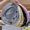 Queda de boinas!! Boina francesa grossa strass decoração brimless lã térmica estilo artista pintor chapéu feminino headwear