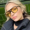 Sunglasses Vintage 70s For Women Men T Yellow Lens Square Sun Glasses Female Classic Shades Eyewear UV400260p