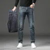 Herren Jeans Gerade Elastische Fleece Kleidung Winter Dicke Warme Beiläufige Dünne Mode Männliche Retro Denim Hosen 231218