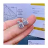 Stud 925 Sterling Sier Passé Test Classique Moissanite Diamant Forme Carrée Boucles D'oreilles D Couleur Vvs Mode Bijoux De Luxe Cadeau267B Drop Dhxfy