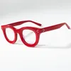 Lunettes de soleil Acetate Square Lunettes de lecture Men Femmes Vintage Red Blanc Blanc Black Cadre de prescription épaisse Spectacles anti-réflexion