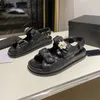 Sandalias de diseñador Zapatilla Hombre Mujer Sandalias Deslizadores de alta calidad Cristal Piel de becerro Zapatos casuales Plataforma acolchada Verano Cómodo Playa Tamaño casual 35-40