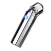 USB Rechargeable Plasma Pulse Cigarette Lighter 6 Arc Touch Screen With LED Light Cross Dual Power Display Gift For Men