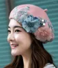 Berets 202310-SHI Ins Chic Winter Winter Lace Flower Pink Blue Wool Felt Lady Beret Hat Women Leisure Painter Cap Cap