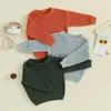 Jersey de otoño para bebés y niñas, suéteres para niños, abrigo, jerséis tejidos para niños, Tops para bebés, niñas, Color sólido, algodón básico de manga larga