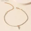 Enkelbanden Kristal Zirkoon Beginletter Enkelband Alfabet Enkelbanden voor Vrouwen Voetketting Strand Beenarmbanden Boho JewelryL231219