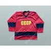 Personalizado CCCP 17 VERMELHO E AZUL MARINHO JERSEY DE HÓQUEI NOVO Top Costurado S-M-L-XL-XXL-3XL-4XL-5XL-6XL