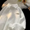 メンズフーディーズアメリカンダイヤモンドチェックポロシャツスウェットシャツ秋のデザインの服の春とトレンディなブランドヘビーフード付きトップ