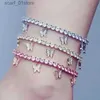 Fußkettchen Kristall Schmetterling Fußkettchen Für Frauen Fuß Schmuck Sommer Strand Barfuß Armband Knöchel Auf Bein Str Böhmischen Schmuck ZubehörL231219