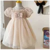 Vestidos de niña 2023 Spring Girls Princess Dresses Ball Gown Fiesta de cumpleaños Vestido para niños Cloth Kids 2 Color 2-7y